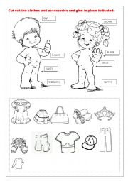 English Worksheet: CLOTHES IN THE CORRECT PLACE
