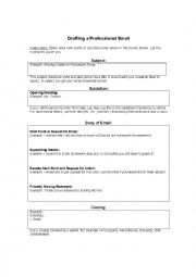 English Worksheet: Professional Email Graphic Organizer