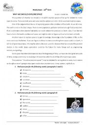 English Worksheet: Space exploration