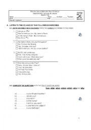 English Worksheet: TESTE_7th grade