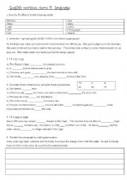 English Worksheet: Language revision