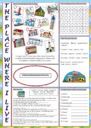 English Worksheet: The Place Where I Live Vocabulary Exercises