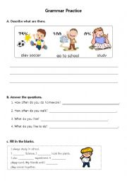 English Worksheet: How often