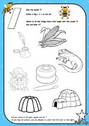 English Worksheet: Alphabet - Letter I - Activity