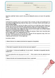 English Worksheet: COMPARATIVE