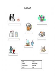 English Worksheet: Drinks