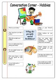 English Worksheet: Conversation Corner: Hobbies