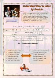 English Worksheet: Living Next Door to Alice  by Smokie