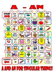 English Worksheet: Article board game