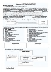 English Worksheet: brain drain