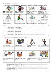 English Worksheet: simple present question words only WHAT 
