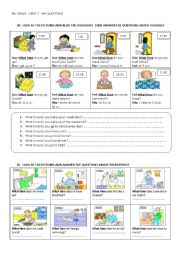 English Worksheet: simple present question words only WHAT TIME