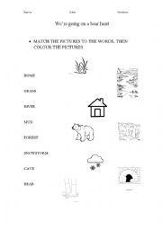 English Worksheet: Were going on a bear hunt