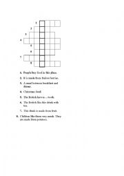 English Worksheet: crossword 