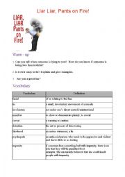 English Worksheet: Liar Liar 