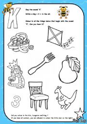 English Worksheet: Alphabet - Letter K - Activity