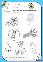 English Worksheet: Alphabet - Letter L - Activity