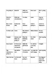 English Worksheet: The Future Tense Sentence Game