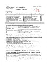 English Worksheet: smoking and health