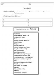 English Worksheet: Asean Test Thailand