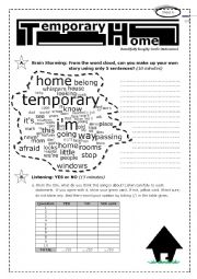 English Worksheet: English through Song: Temporary Home by Carrie Underwood