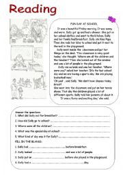 English Worksheet: reading