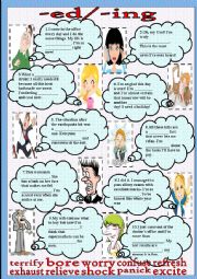 English Worksheet: -ed or -ing