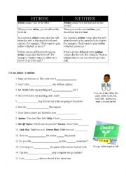 English Worksheet: Either Or / Neither Nor 