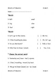 English Worksheet: consolidation sheet