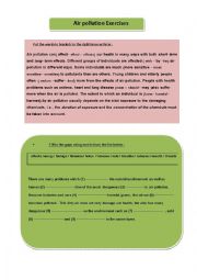 English Worksheet: air pollution 2