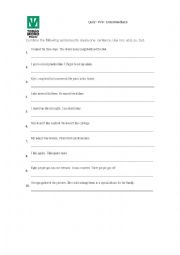 English Worksheet: Compound Sentences Quiz