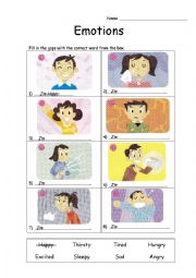 English Worksheet: Emotions / Feelings Worksheet