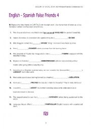 English Worksheet: English-Spanish False Friends4.Replacing