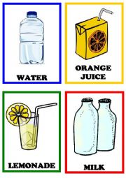 English Worksheet: Drinks Flashcards