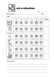 English Worksheet: Art evaluation sheet