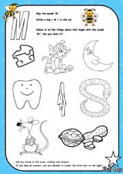 English Worksheet: Alphabet - Letter M - Activity