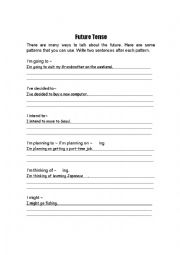 English Worksheet: Future tense