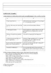 English Worksheet: language exercises