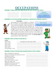 English Worksheet: Occupations: reading, pre-reading activity and post-reading activities