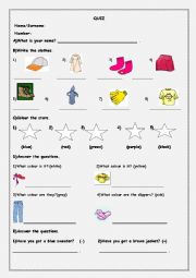 English Worksheet: general revision for 4th grades
