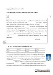 English Worksheet: language 8th grade