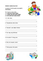 English Worksheet: simple present