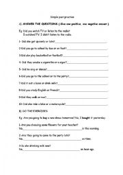 English Worksheet: smple past practce