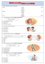 English Worksheet: Verb Can