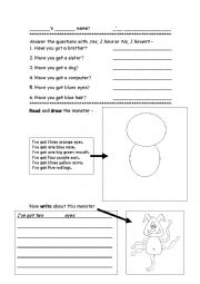 English Worksheet: Body Parts