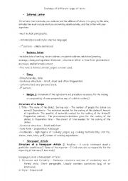 English Worksheet: Types of texts