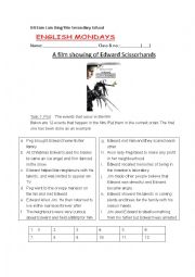 English Worksheet: edward scissors hand