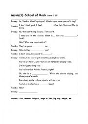 English Worksheet: School of Rock. Listening activity