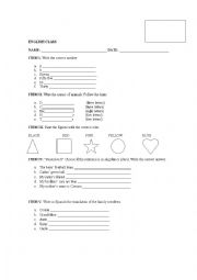 English Worksheet: Elementary worksheet