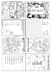 English Worksheet: ANIMALS MINI BOOK